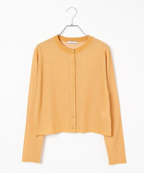 BAYFLOW（ベイフロー）の「[季節の変わり目に羽織れる]シアーリブニットカーディガン（カーディガン/ボレロ・レディース・ライトブルー/ブラック/オフホワイト/マスタード・FREE）」の21枚目の写真