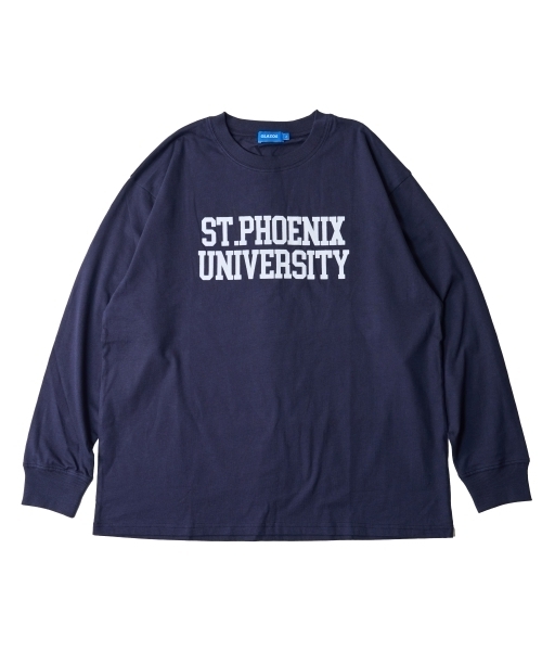 GLAZOS（グラソス）の「フロッキーカレッジロゴプリント長袖Tシャツ（Tシャツ/カットソー・キッズ・ホワイト/ネイビー/ブラック/ライトグレー・170cm/160cm/180cm/150cm）」の4枚目の写真