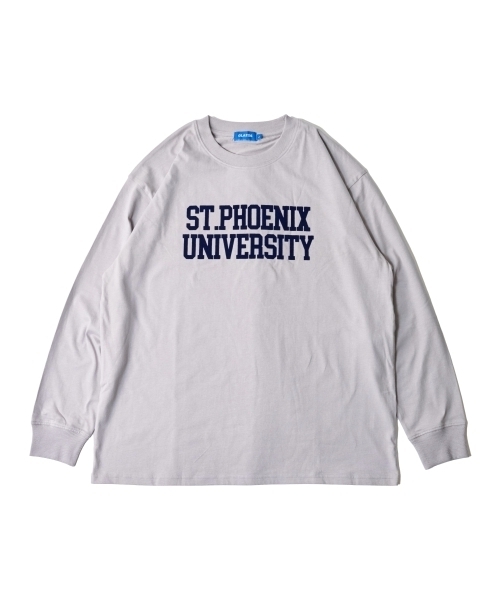 GLAZOS（グラソス）の「フロッキーカレッジロゴプリント長袖Tシャツ（Tシャツ/カットソー・キッズ・ホワイト/ネイビー/ブラック/ライトグレー・170cm/160cm/180cm/150cm）」の3枚目の写真