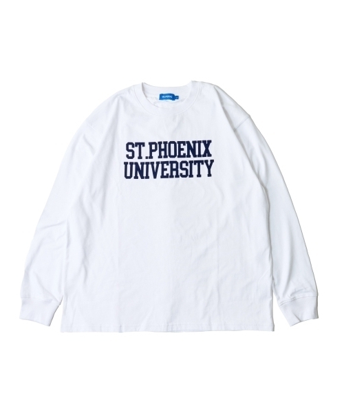 GLAZOS（グラソス）の「フロッキーカレッジロゴプリント長袖Tシャツ（Tシャツ/カットソー・キッズ・ホワイト/ネイビー/ブラック/ライトグレー・170cm/160cm/180cm/150cm）」の6枚目の写真