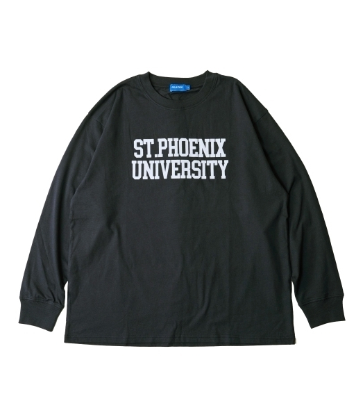 GLAZOS（グラソス）の「フロッキーカレッジロゴプリント長袖Tシャツ（Tシャツ/カットソー・キッズ・ホワイト/ネイビー/ブラック/ライトグレー・170cm/160cm/180cm/150cm）」の7枚目の写真