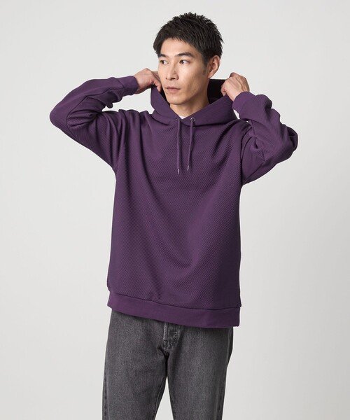 green label relaxing（グリーンレーベルリラクシング）の「ツイル パフ フーディ パーカー（パーカー・メンズ・ライトグレー/ネイビー/ダークグレー/パープル・L/XL/S/M）」の4枚目の写真