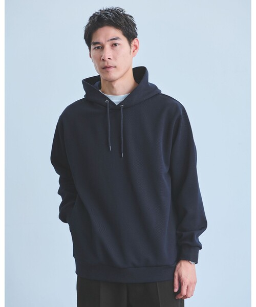 green label relaxing（グリーンレーベルリラクシング）の「ツイル パフ フーディ パーカー（パーカー・メンズ・ライトグレー/ネイビー/ダークグレー/パープル・L/XL/S/M）」の3枚目の写真