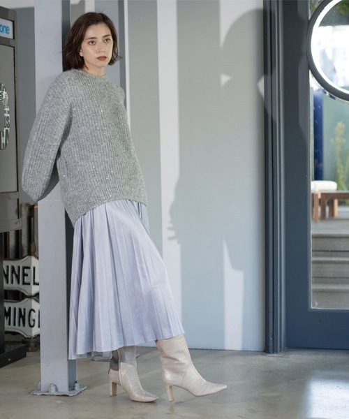 OPAQUE.CLIP(オペークドットクリップ)の「オーバーサイズ スパンコールニット(ニット/セーター・レディース・アイボリー系5/グレー系4/ブラック系5/ピンク系その他・00)」の13枚目の写真