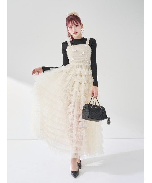 ベロアリボンチュールワンピース（ワンピース）｜Darich（ダーリッチ