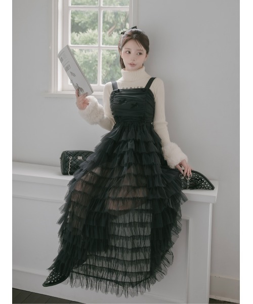 ベロアリボンチュールワンピース（ワンピース）｜Darich（ダーリッチ