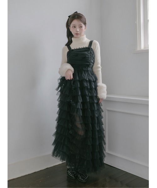 ベロアリボンチュールワンピース（ワンピース）｜Darich