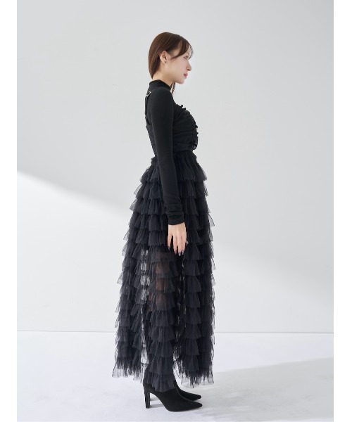 ベロアリボンチュールワンピース（ワンピース）｜Darich