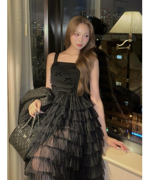 ベロアリボンチュールワンピース（ワンピース）｜Darich（ダーリッチ