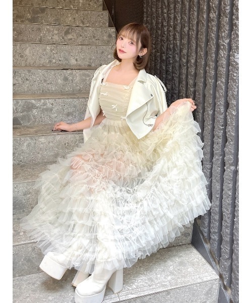 ベロアリボンチュールワンピース（ワンピース）｜Darich（ダーリッチ