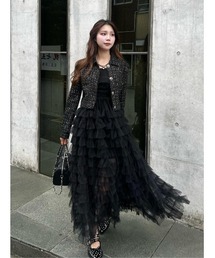 Darich（ダーリッチ）の「ベロアリボンチュールワンピース（ワンピース