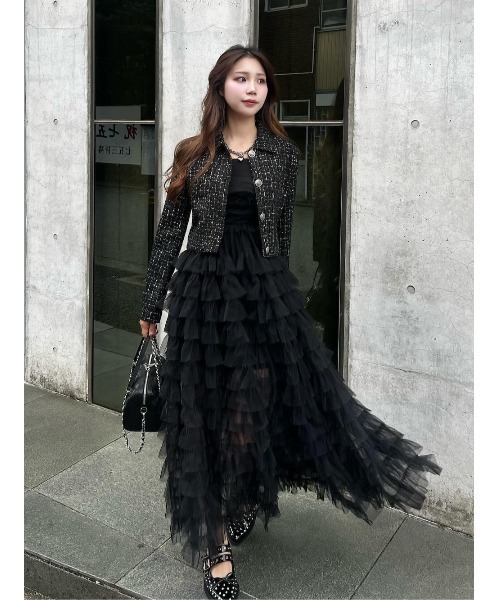 ベロアリボンチュールワンピース（ワンピース）｜Darich（ダーリッチ