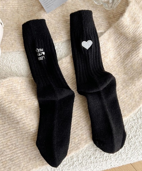 LOVEレタリング刺繍ソックス（ソックス/靴下）｜Vipoa（ヴィポア）の