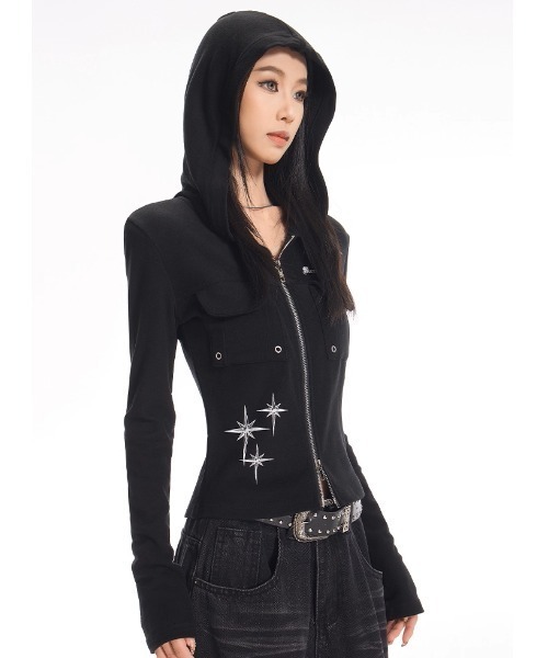 ♡カップシリーズ♡ A'GEM/9 × .kom 『.KOM/ドットケーオーエム』Star Embroidery Zip-Up