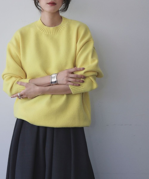 ELFRANK(エルフランク)の「ネックレス付き クルーネック カラー ニット プルオーバー チョーカーセット《着用動画あり》(ニット/セーター・レディース・グリーン/ピンク/レッド/パープル/イエロー/オレンジ/ブルー/ターコイズブルー・FREE)」の6枚目の写真