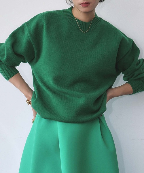 ELFRANK(エルフランク)の「ネックレス付き クルーネック カラー ニット プルオーバー チョーカーセット《着用動画あり》(ニット/セーター・レディース・グリーン/ピンク/レッド/パープル/イエロー/オレンジ/ブルー/ターコイズブルー・FREE)」の19枚目の写真