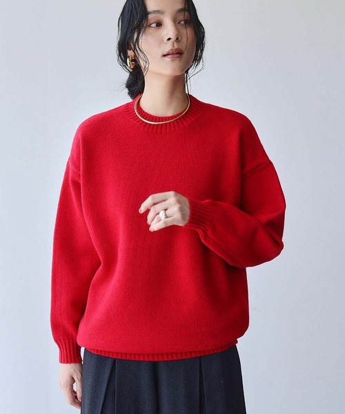 ELFRANK(エルフランク)の「ネックレス付き クルーネック カラー ニット プルオーバー チョーカーセット《着用動画あり》(ニット/セーター・レディース・グリーン/ピンク/レッド/パープル/イエロー/オレンジ/ブルー/ターコイズブルー・FREE)」の17枚目の写真