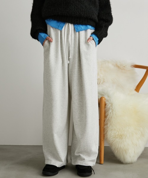 Auntie Rosa Holiday（アンティローザホリデー）の「タックワイドスウェットパンツ / サイズ展開あり（スウェットパンツ・レディース・ブラック/ライトグレー/ネイビー・SMALL/MEDIUM）」の15枚目の写真