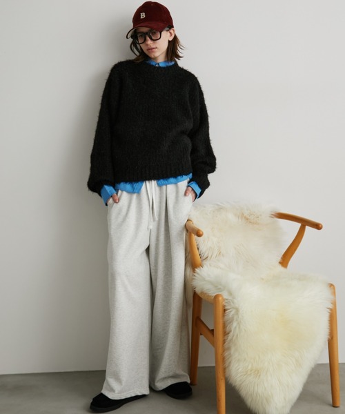 Auntie Rosa Holiday（アンティローザホリデー）の「タックワイドスウェットパンツ / サイズ展開あり（スウェットパンツ・レディース・ブラック/ライトグレー/ネイビー・SMALL/MEDIUM）」の19枚目の写真