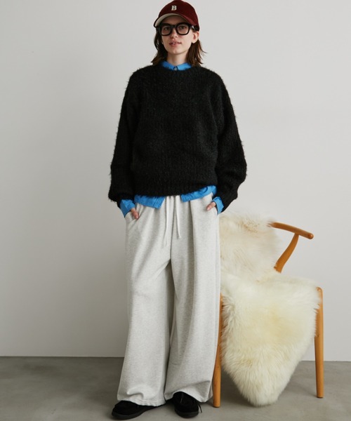 タックワイドスウェットパンツ / サイズ展開あり（スウェットパンツ