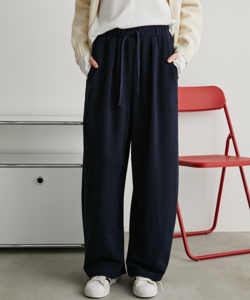 Auntie Rosa Holiday（アンティローザホリデー）の「タックワイドスウェットパンツ / サイズ展開あり（スウェットパンツ・レディース・ブラック/ライトグレー/ネイビー・SMALL/MEDIUM）」の5枚目の写真