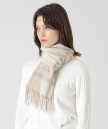 ブルーレーベル♡大判マフラー クレストブリッジチェックウォッシャブルカシミヤストール