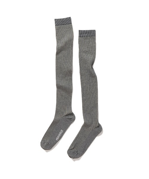 PERVERZE(パーバーズ)の「Cotton Sheer Rib Sox(ソックス/靴下・レディース・ブラウン/グレー・FREE)」の2枚目の写真