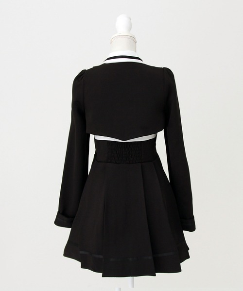 DearMyLove（ディアマイラブ）の「ジャケット風チェーンネクタイベルトプリーツワンピース（ワンピース・レディース・チェック/ボルドー/ブラック・LARGE/MEDIUM/3L/LL）」の15枚目の写真