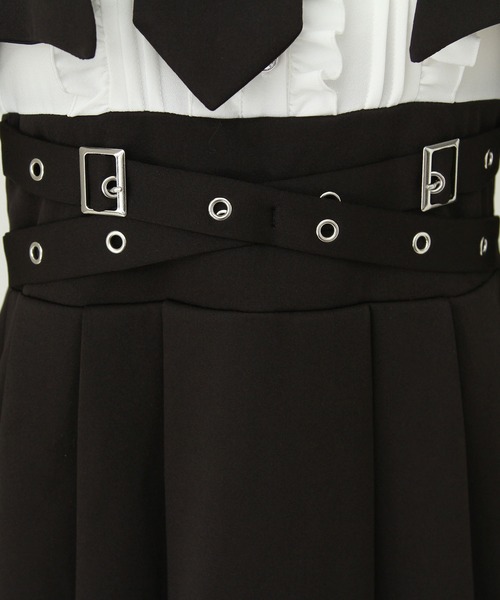 DearMyLove（ディアマイラブ）の「ジャケット風チェーンネクタイベルトプリーツワンピース（ワンピース・レディース・チェック/ボルドー/ブラック・LARGE/MEDIUM/3L/LL）」の19枚目の写真