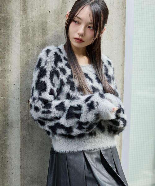 セール】WEGO/レオパードシャギーショートニット（ニット/セーター