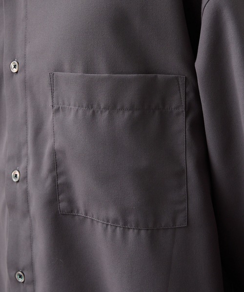 SLICK(スリック)の「【SLICK/スリック】Cotton-like Broad Drawstring Regular Shirt/コットンライクブロードドロストレギュラーカラーシャツ(シャツ/ブラウス・メンズ・スミクロ/カーキ/ブラック・3/2/1)」の19枚目の写真