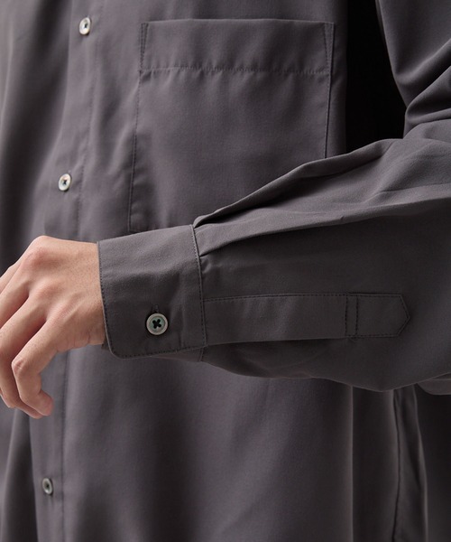 SLICK(スリック)の「【SLICK/スリック】Cotton-like Broad Drawstring Regular Shirt/コットンライクブロードドロストレギュラーカラーシャツ(シャツ/ブラウス・メンズ・スミクロ/カーキ/ブラック・3/2/1)」の20枚目の写真