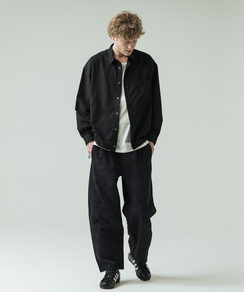 SLICK(スリック)の「【SLICK/スリック】Cotton-like Broad Drawstring Regular Shirt/コットンライクブロードドロストレギュラーカラーシャツ(シャツ/ブラウス・メンズ・スミクロ/カーキ/ブラック/ライトグレー・3/2/1)」の10枚目の写真