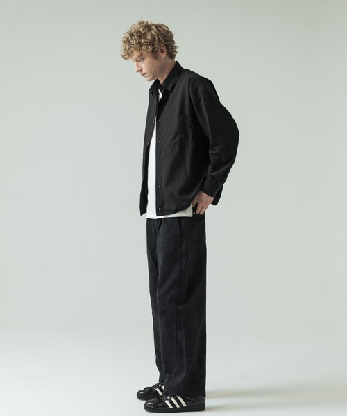 SLICK(スリック)の「【SLICK/スリック】Cotton-like Broad Drawstring Regular Shirt/コットンライクブロードドロストレギュラーカラーシャツ(シャツ/ブラウス・メンズ・スミクロ/カーキ/ブラック/ライトグレー・3/2/1)」の11枚目の写真
