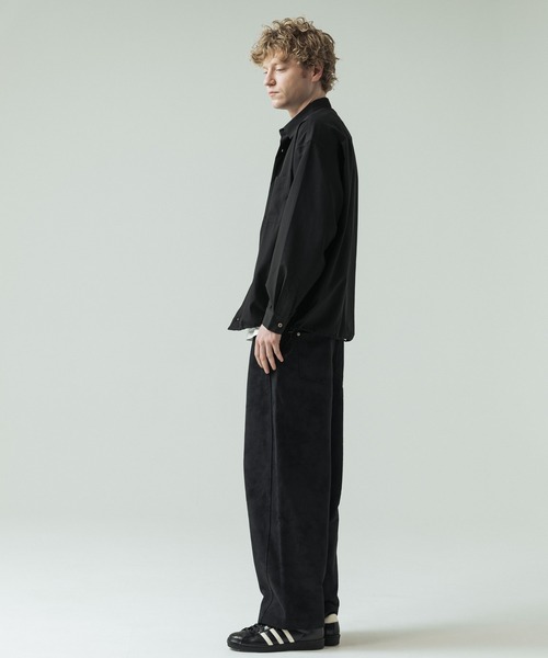 SLICK(スリック)の「【SLICK/スリック】Cotton-like Broad Drawstring Regular Shirt/コットンライクブロードドロストレギュラーカラーシャツ(シャツ/ブラウス・メンズ・スミクロ/カーキ/ブラック/ライトグレー・3/2/1)」の12枚目の写真
