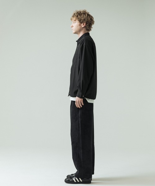 SLICK(スリック)の「【SLICK/スリック】Cotton-like Broad Drawstring Regular Shirt/コットンライクブロードドロストレギュラーカラーシャツ(シャツ/ブラウス・メンズ・スミクロ/カーキ/ブラック/ライトグレー・3/2/1)」の15枚目の写真