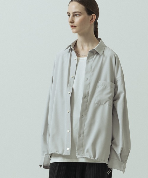 SLICK(スリック)の「【SLICK/スリック】Cotton-like Broad Drawstring Regular Shirt/コットンライクブロードドロストレギュラーカラーシャツ(シャツ/ブラウス・メンズ・スミクロ/カーキ/ブラック/ライトグレー・3/2/1)」の20枚目の写真