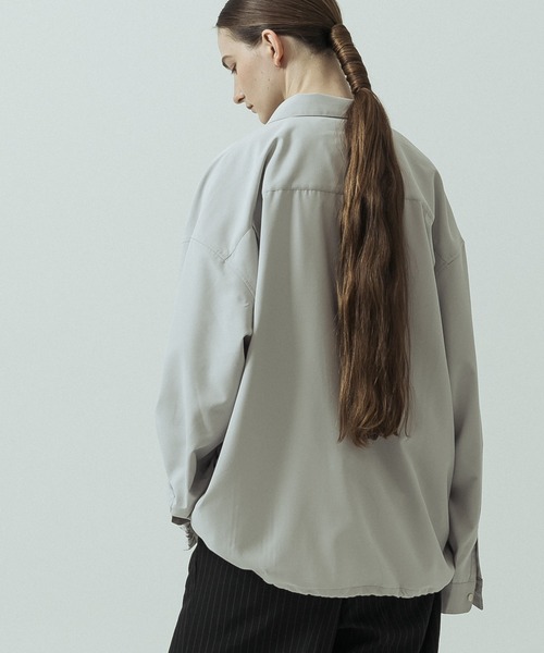 SLICK(スリック)の「【SLICK/スリック】Cotton-like Broad Drawstring Regular Shirt/コットンライクブロードドロストレギュラーカラーシャツ(シャツ/ブラウス・メンズ・スミクロ/カーキ/ブラック/ライトグレー・3/2/1)」の22枚目の写真