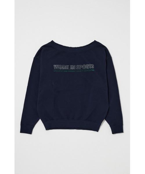 MOUSSY（マウジー）の「OFF SHOULDER LOGO SWEAT プルオーバー（スウェット・レディース・バーガンディー/杢グレー/ネイビー・FREE）」の22枚目の写真