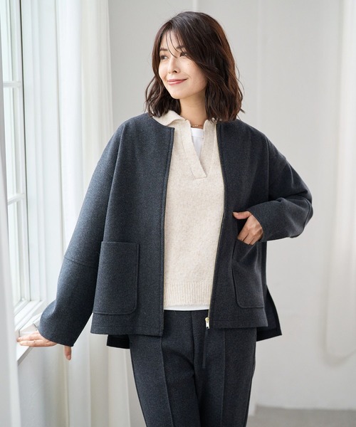 FOUND GOOD(ファウンドグッド)の「ウーリーテックLブルゾン(ブルゾン・レディース・ブラウン系3/ブラック・M/L/S)」の2枚目の写真