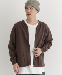 BACK NUMBER（バックナンバー）の「【BACK NUMBER】スウェットジップカーディガン (ヘビーオンス/ジップ/リラックスシルエット/大きめポケット/デイリー)（カーディガン/ボレロ）」