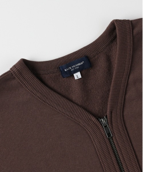 BACK NUMBER（バックナンバー）の「【BACK NUMBER】スウェットジップカーディガン (ヘビーオンス/ジップ/リラックスシルエット/大きめポケット/デイリー)（カーディガン/ボレロ・メンズ・ブラック/ネイビー/ブラウン・M/L/XL）」の5枚目の写真