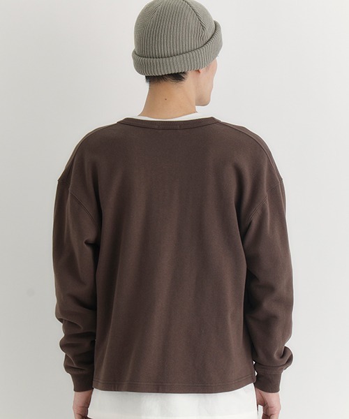 BACK NUMBER（バックナンバー）の「【BACK NUMBER】スウェットジップカーディガン (ヘビーオンス/ジップ/リラックスシルエット/大きめポケット/デイリー)（カーディガン/ボレロ・メンズ・ブラック/ネイビー/ブラウン・M/L/XL）」の12枚目の写真