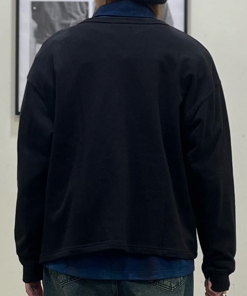 BACK NUMBER（バックナンバー）の「【BACK NUMBER】スウェットジップカーディガン (ヘビーオンス/ジップ/リラックスシルエット/大きめポケット/デイリー)（カーディガン/ボレロ・メンズ・ブラック/ネイビー/ブラウン・M/L/XL）」の20枚目の写真