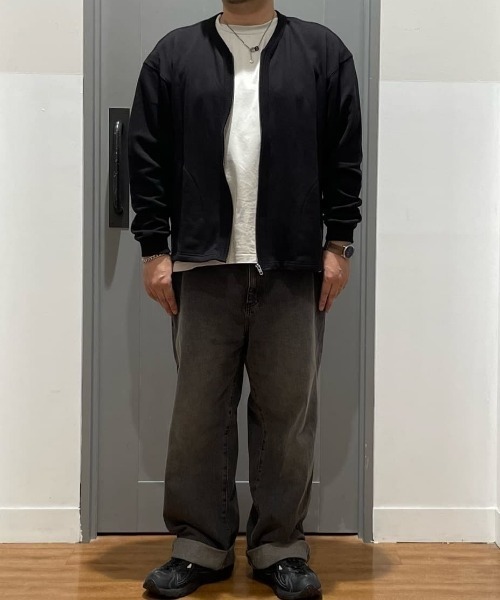 BACK NUMBER（バックナンバー）の「【BACK NUMBER】スウェットジップカーディガン (ヘビーオンス/ジップ/リラックスシルエット/大きめポケット/デイリー)（カーディガン/ボレロ・メンズ・ブラック/ネイビー/ブラウン・M/L/XL）」の17枚目の写真