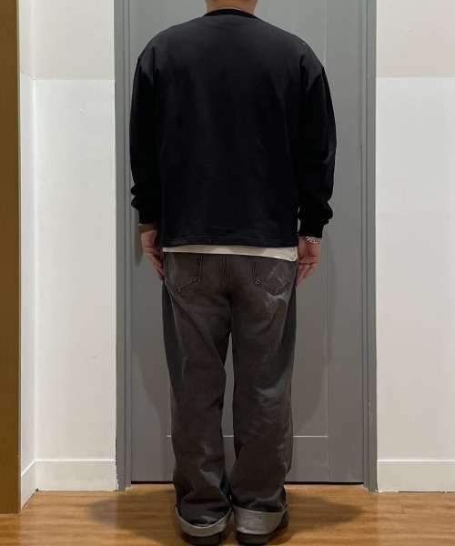 BACK NUMBER（バックナンバー）の「【BACK NUMBER】スウェットジップカーディガン (ヘビーオンス/ジップ/リラックスシルエット/大きめポケット/デイリー)（カーディガン/ボレロ・メンズ・ブラック/ネイビー/ブラウン・M/L/XL）」の18枚目の写真