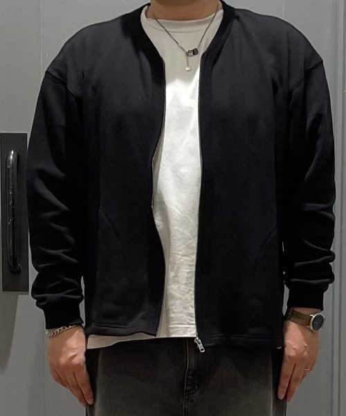 BACK NUMBER（バックナンバー）の「【BACK NUMBER】スウェットジップカーディガン (ヘビーオンス/ジップ/リラックスシルエット/大きめポケット/デイリー)（カーディガン/ボレロ・メンズ・ブラック/ネイビー/ブラウン・M/L/XL）」の16枚目の写真