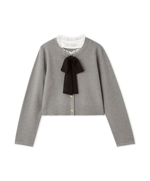 CELFORD（セルフォード）の「デタッチャブルリボン＆カラーカーディガン（カーディガン/ボレロ・レディース・サックスブルー/グレー/その他・36/38）」の3枚目の写真