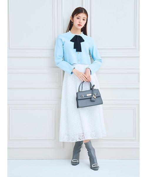 CELFORD（セルフォード）の「デタッチャブルリボン＆カラーカーディガン（カーディガン/ボレロ・レディース・サックスブルー/グレー/その他・36/38）」の5枚目の写真