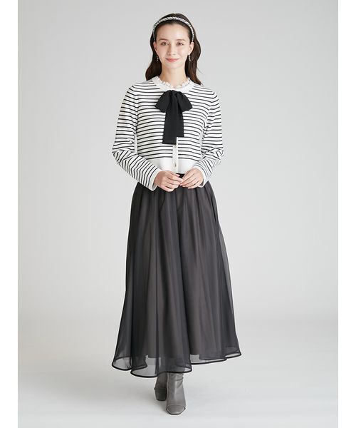 CELFORD（セルフォード）の「デタッチャブルリボン＆カラーカーディガン（カーディガン/ボレロ・レディース・サックスブルー/グレー/その他・36/38）」の7枚目の写真